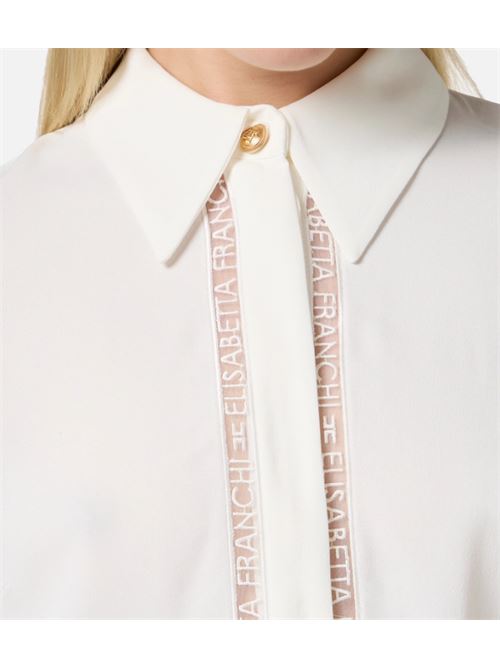 SHIRT WITH LETTERING BANDS ELISABETTA FRANCHI | CA05451E2360 avorio